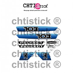 Kit Autocollants Peugeot 103 MVL Bleu 1986