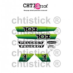 Kit Autocollants Peugeot 103 MVL Vert 1986