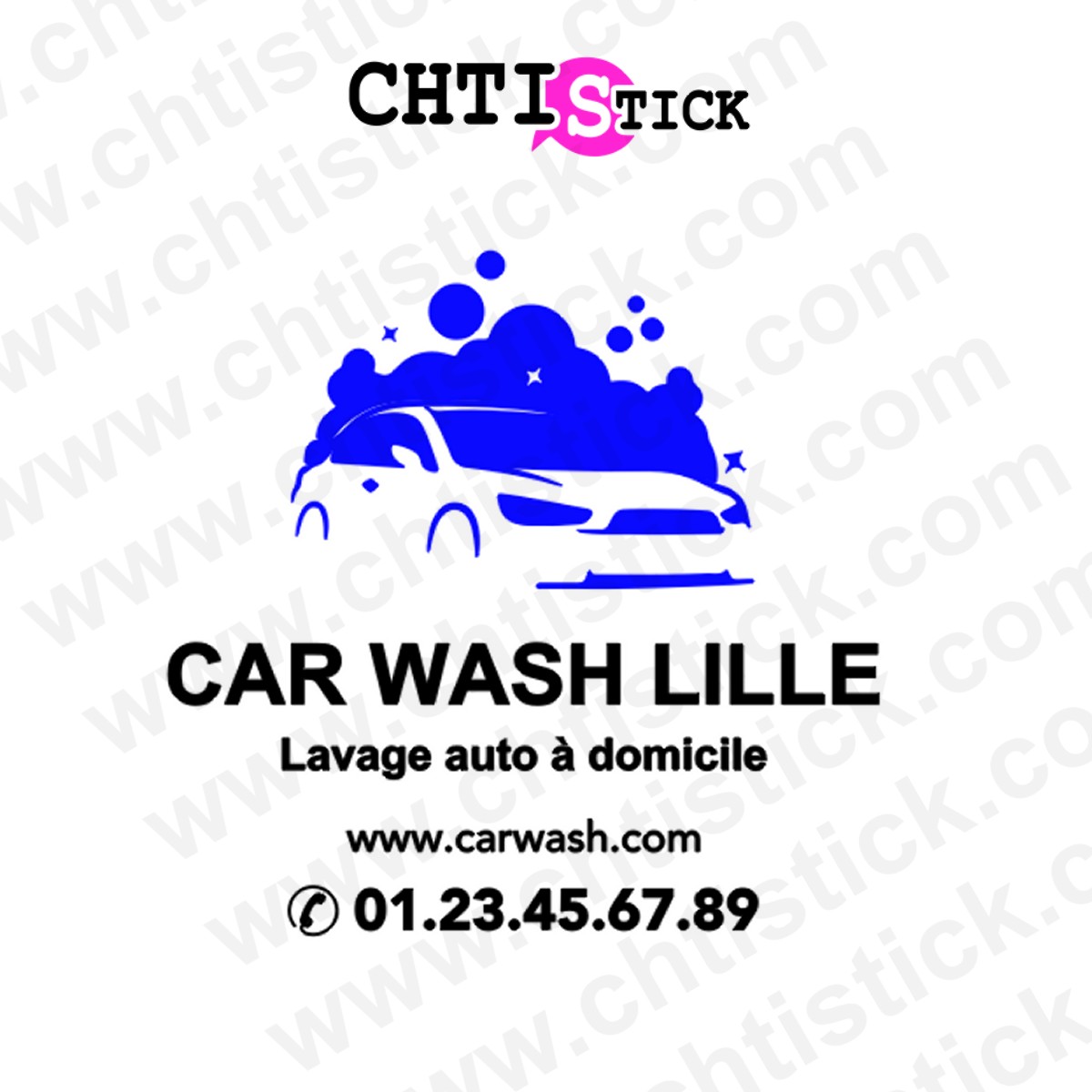 chtistick Autocollant lavage auto