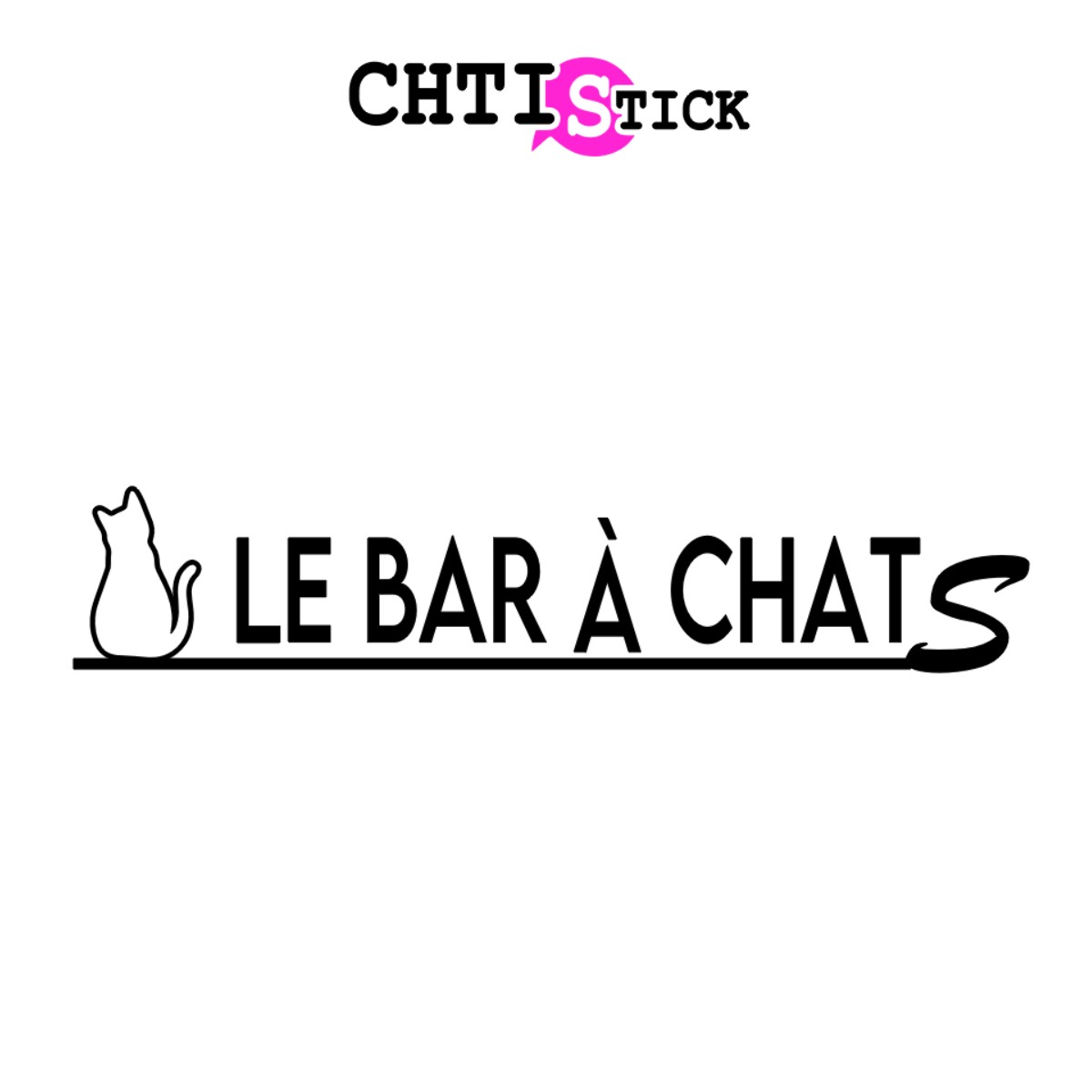 Stickers vitrine bar à chats