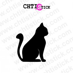 Autocollant chat silhouette