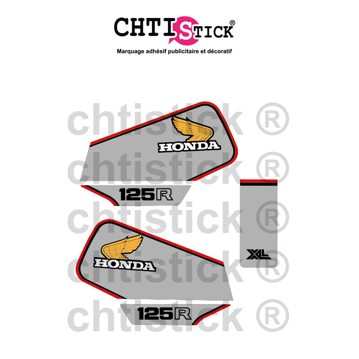 Kit complet autocollant HONDA XLR 125 NOIRE