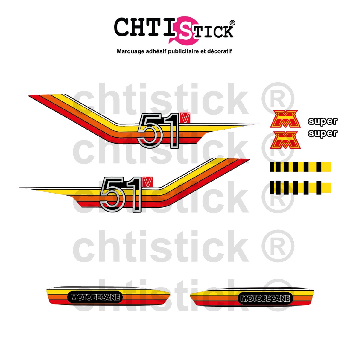 chtistick Stickers MOTOBECANE MBK 51 V
