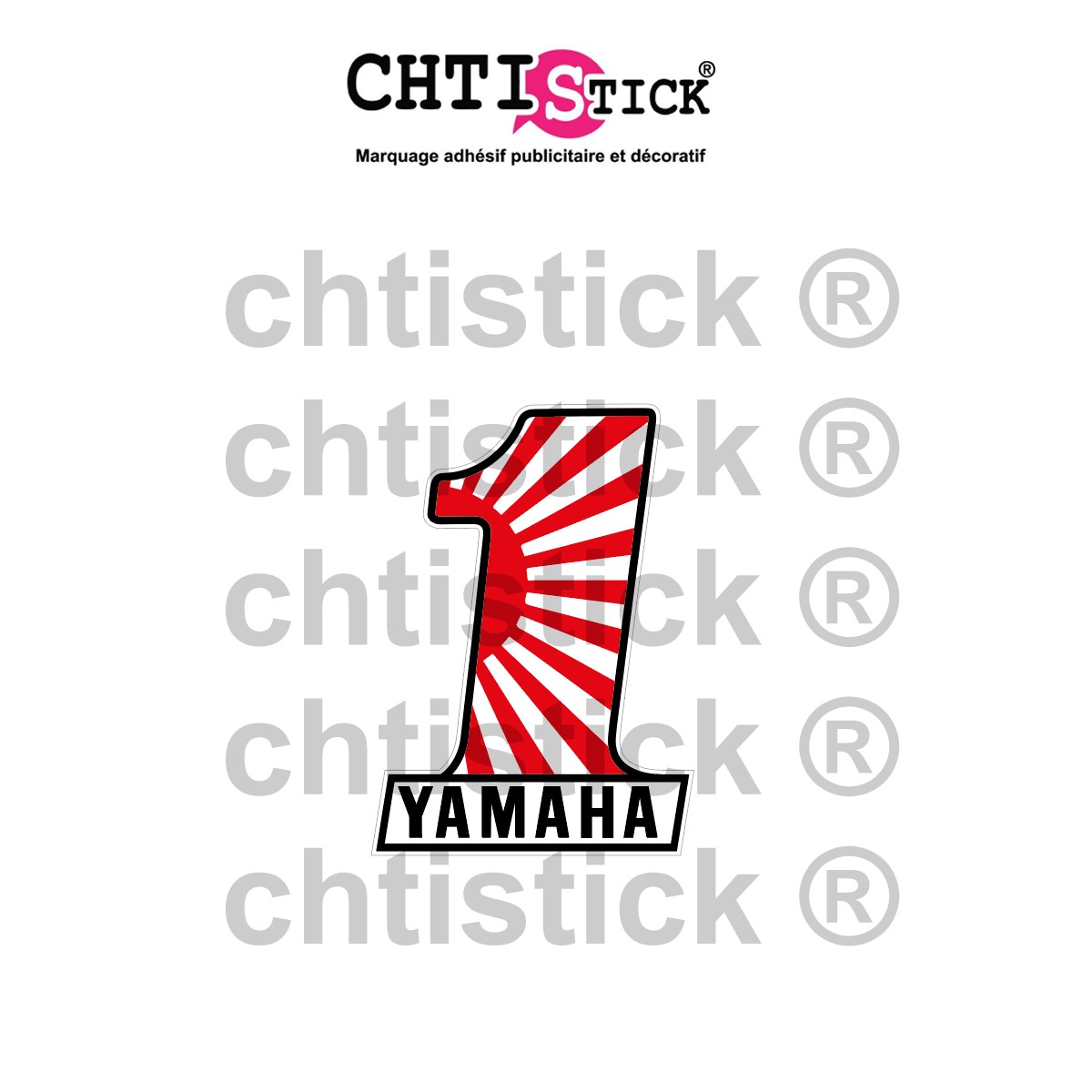 Un sticker moto YAMAHA numéro 1