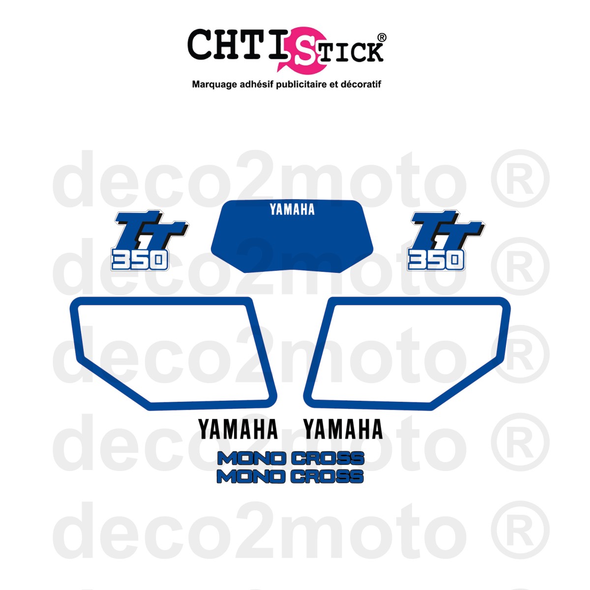 STICKERS YAMAHA TT 350 BLEUE