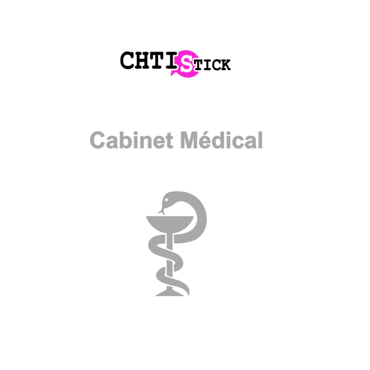 chtistick STICKERS CADUCEE DEPOLI TEXTE