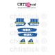 Kit Stickers MBK 51 CLUB JAZZ BLEU/JAUNE/BLANC