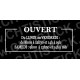 STICKER HORAIRES D'OUVERTURE