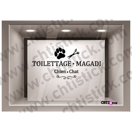 STICKER LETTRAGE SALON TOILETTRAGE