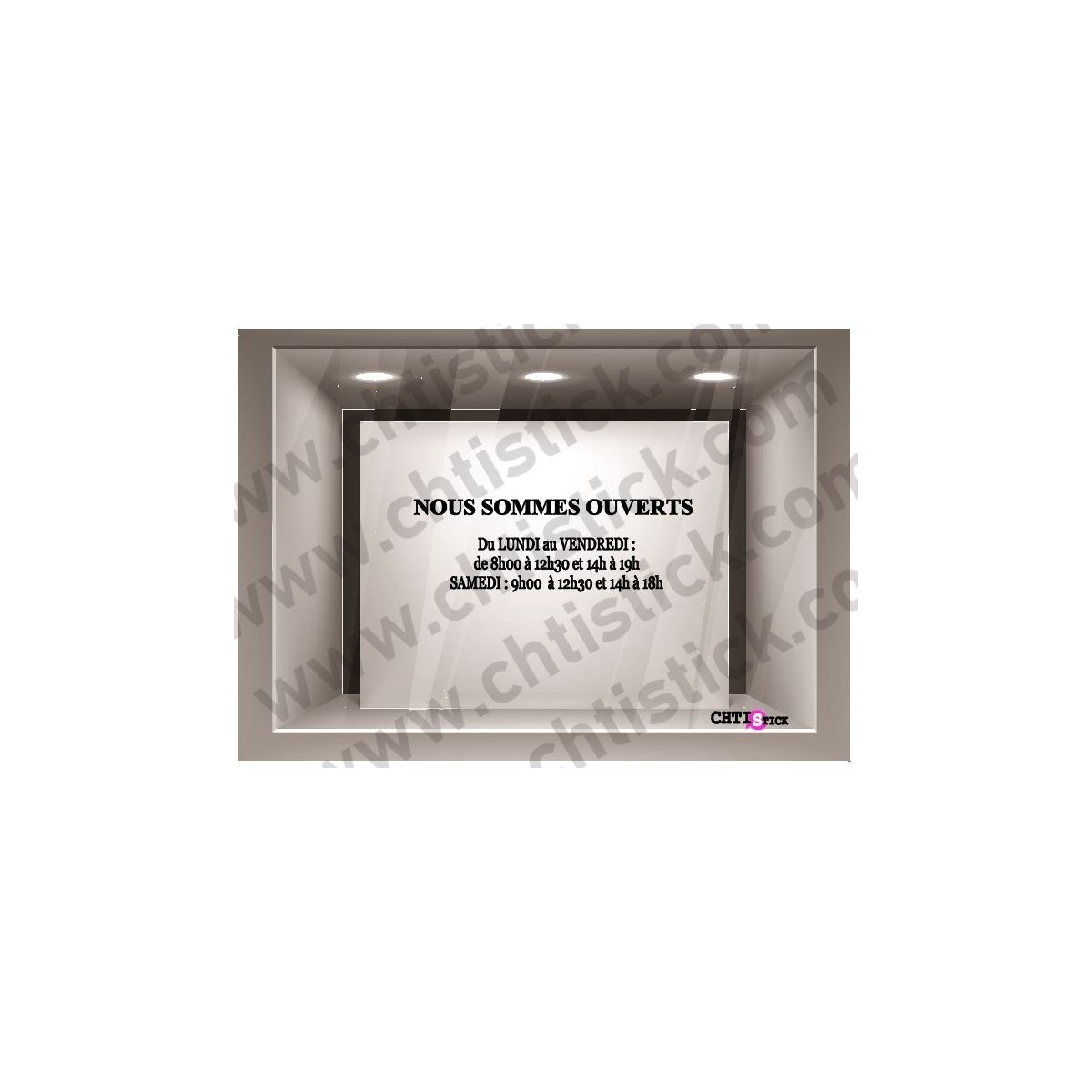 Stickers horaires magasin