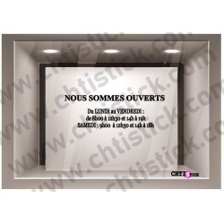 Stickers horaires magasin