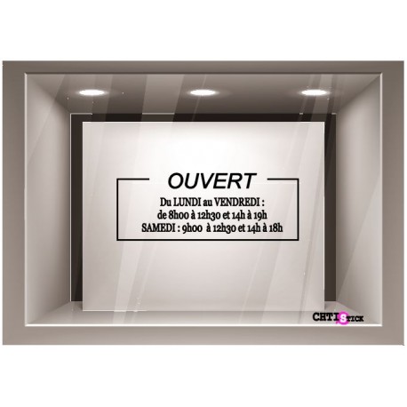 STICKER HORAIRES D'OUVERTURE