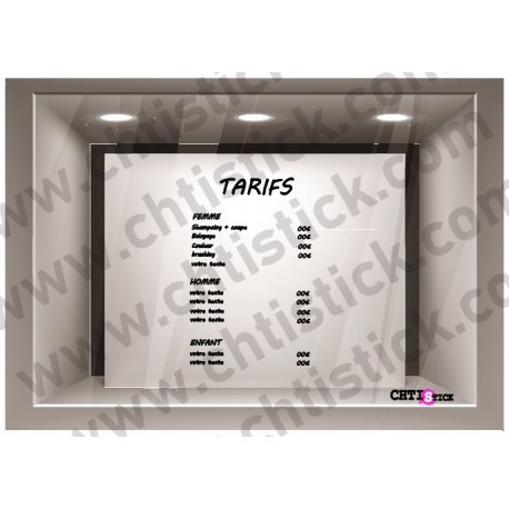 STICKER TARIF VITRINE