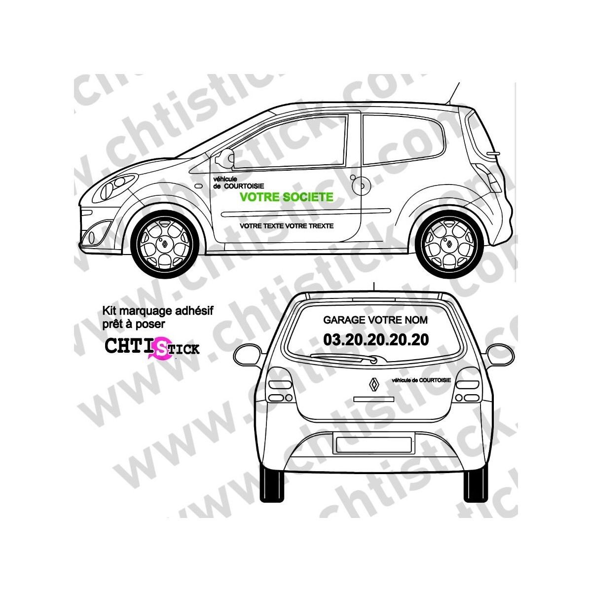 chtistick MARQUAGE VEHICULE COURTOISIE MQSA2